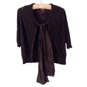 DKNY Silk Tie Front Cardigan | US S